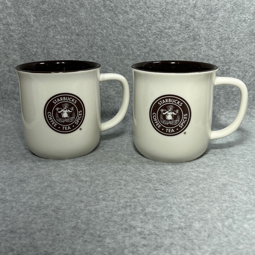 Starbucks 2010 First Store Pike Place Seattle Mug Lot of Two New Bone‎ China